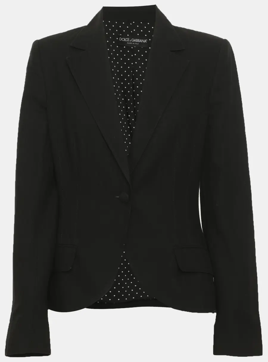 Dolce & Gabbana Black Canvas Blazer S