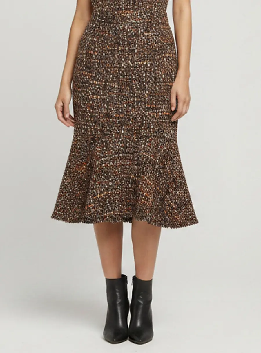 Dolce & Gabbana Multicolor Tweed Peplum Skirt S