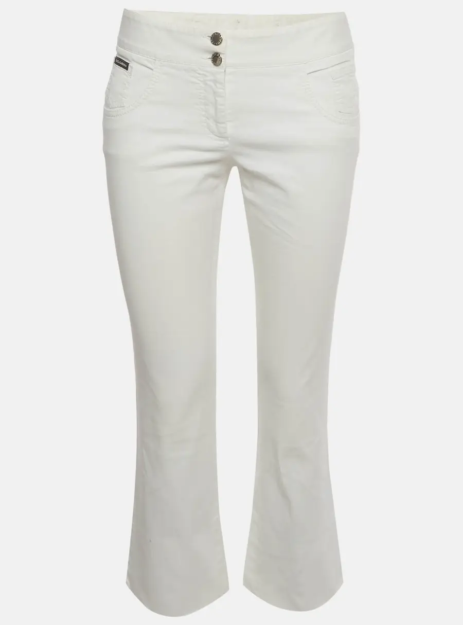 Dolce & Gabbana White Denim Straight Fit Capri Jeans M /Waist 31"