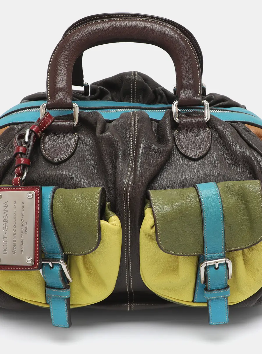 Dolce & Gabbana Miss Curly Multicolor Leather Satchel