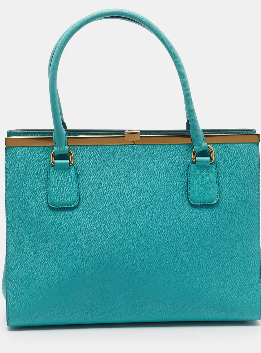 Dolce & Gabbana Eva Large Tiffany Blue Leather Tote