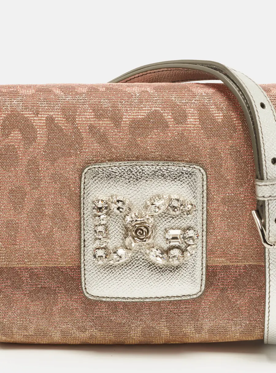 Dolce & Gabbana DG Millennials Mini Multicolor Leopard Print Lurex Fabric Crossbody Bag