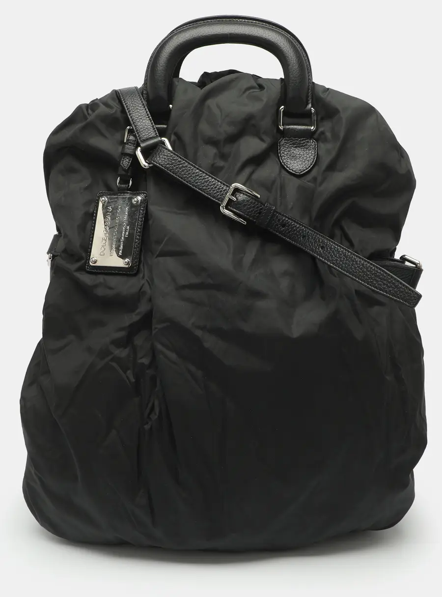 Dolce & Gabbana Miss Curly Black Leather and Nylon Shoulder Bag