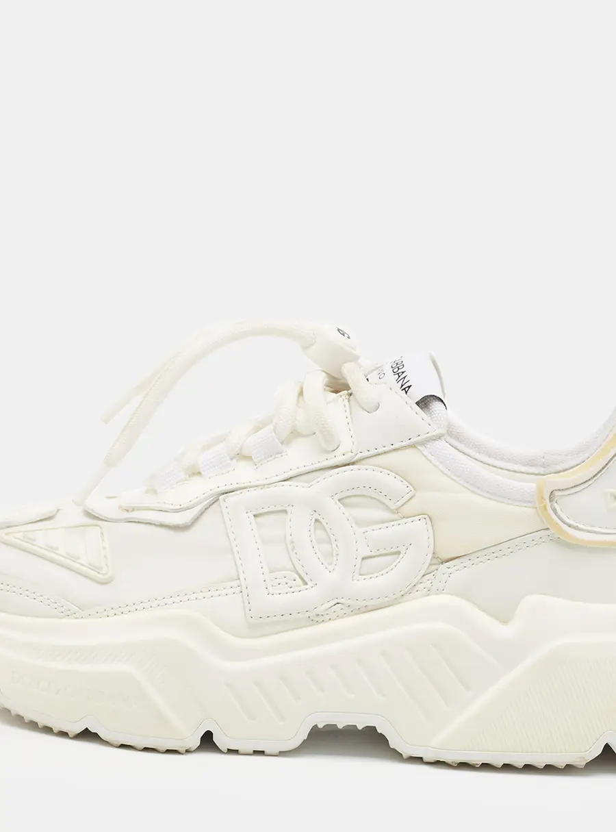 Dolce & Gabbana Daymaster Size 35 White Leather and Nylon Low Top Sneakers