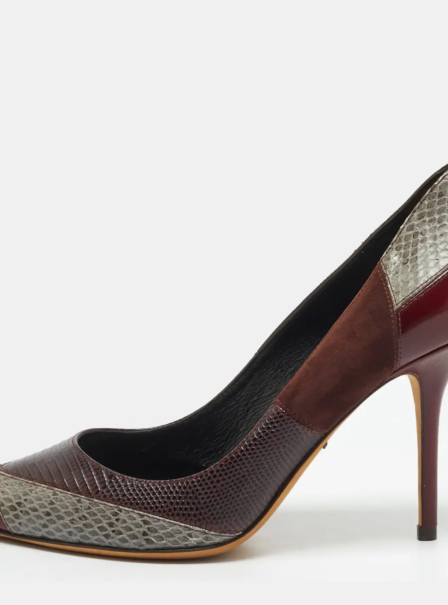 Dolce & Gabbana Size 38 Multicolor Snakeskin Leather and Lizard Pumps