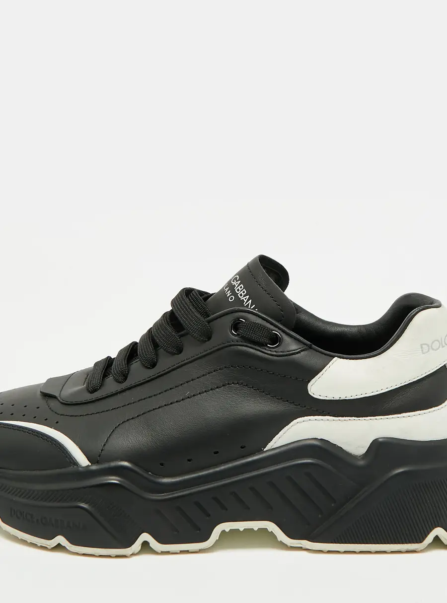 Dolce & Gabbana Daymaster Size 40.5 Black Leather Lace Up Sneakers