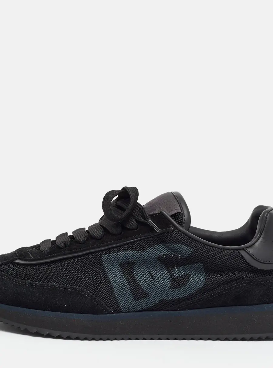 Dolce & Gabbana daymaster Size 38.5 Black Mesh and Suede Lace Up Sneakers