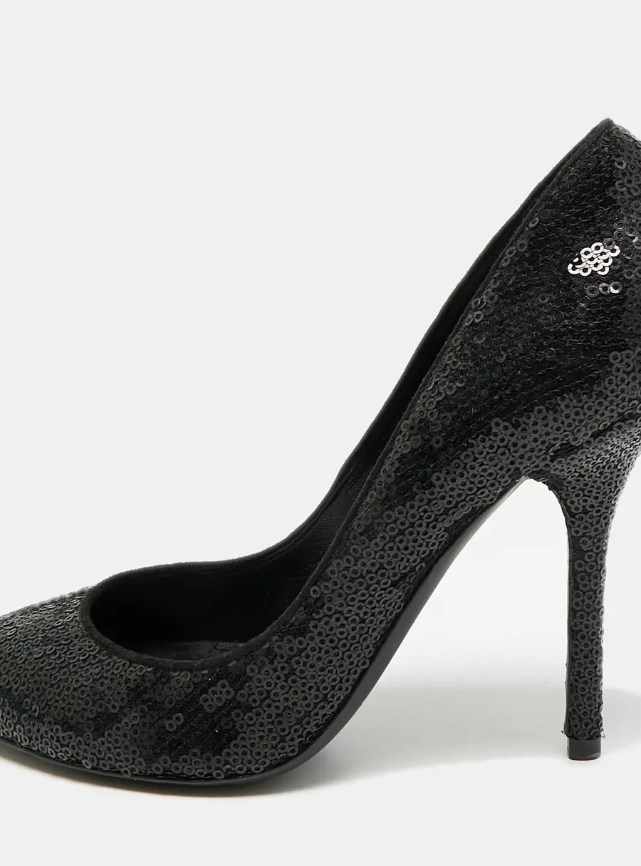 Dolce & Gabbana Size 37 Black Sequins Pumps