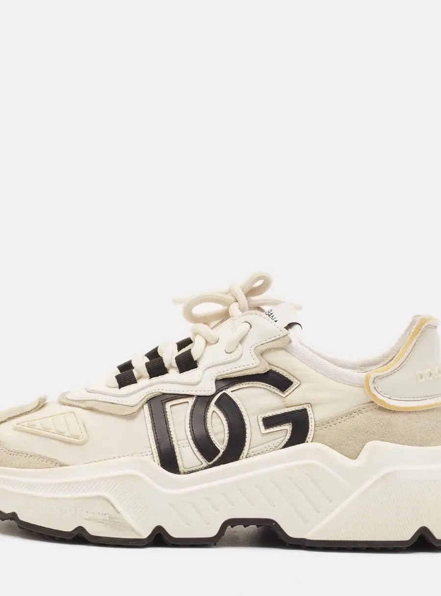 Dolce & Gabbana Daymaster Size 39 Grey/white Leather and Suede Low Top Sneakers