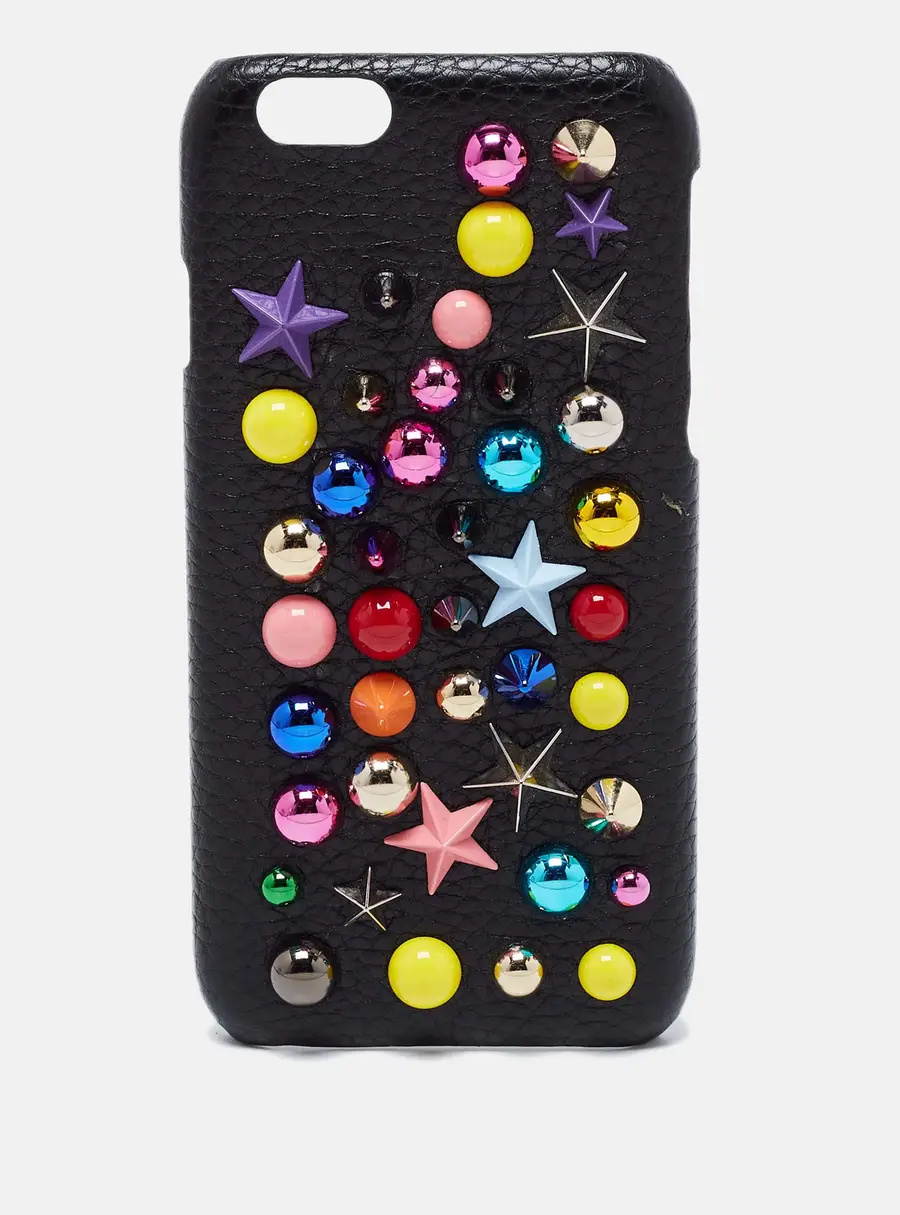 Dolce & Gabbana Black Leather Embellished iPhone 6 Cover