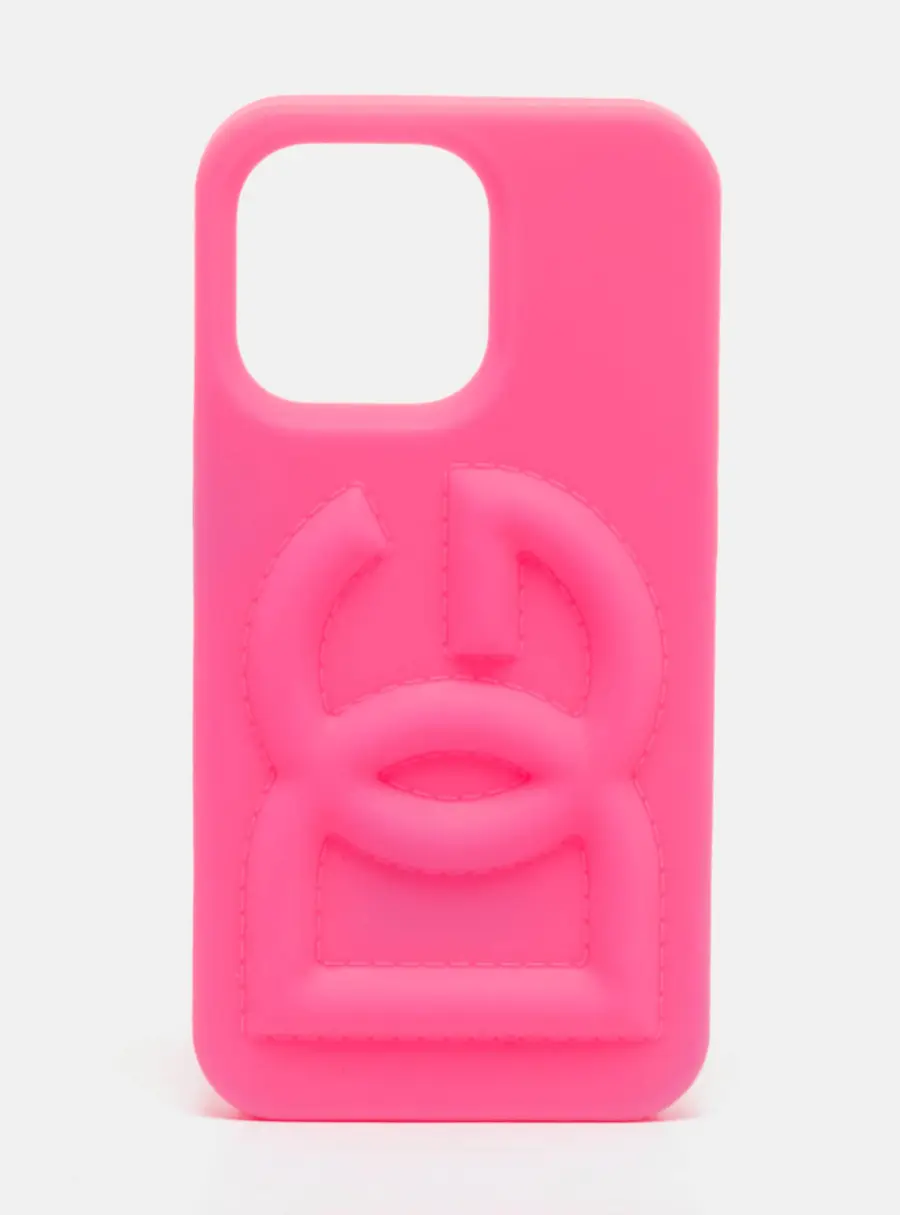 Dolce & Gabbana Pink Rubber DG Logo iPhone 13 Pro Case