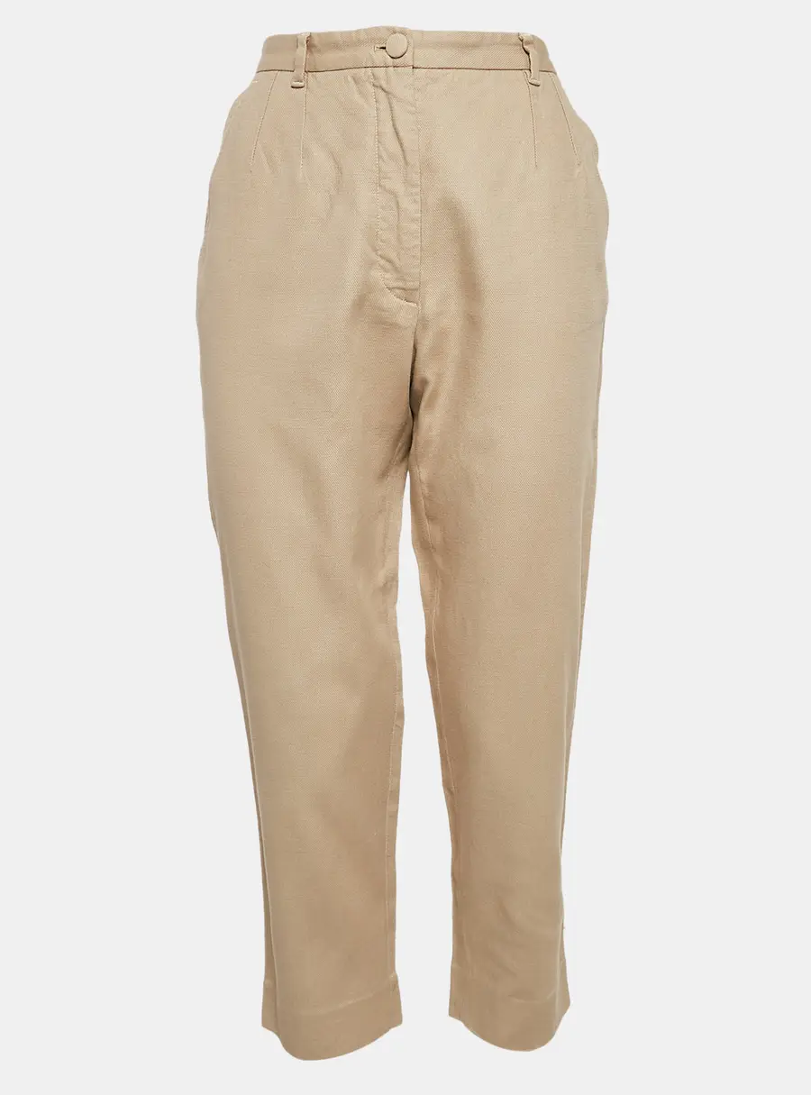 Dolce & Gabbana Beige Cotton Blend Trousers M