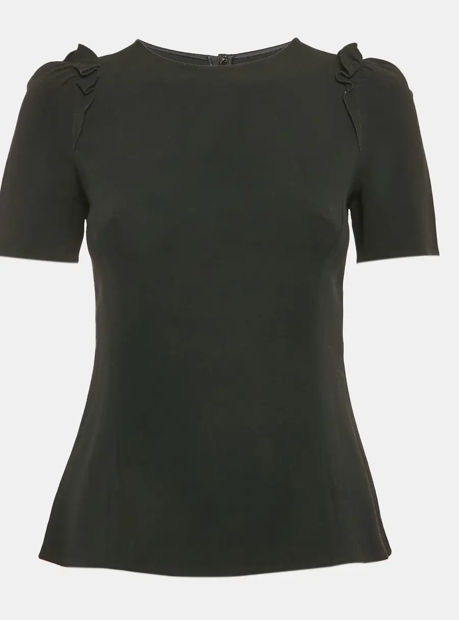 Dolce & Gabbana Black Crepe Ruffled Top S