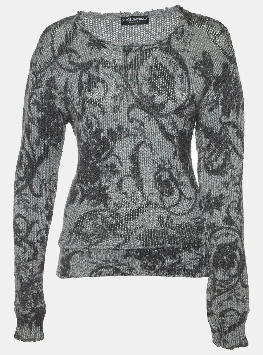Dolce & Gabbana Grey Knit Round Neck Jumper XL