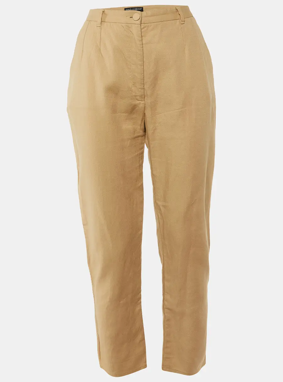 Dolce & Gabbana Beige Cotton Tapered Leg Pants L