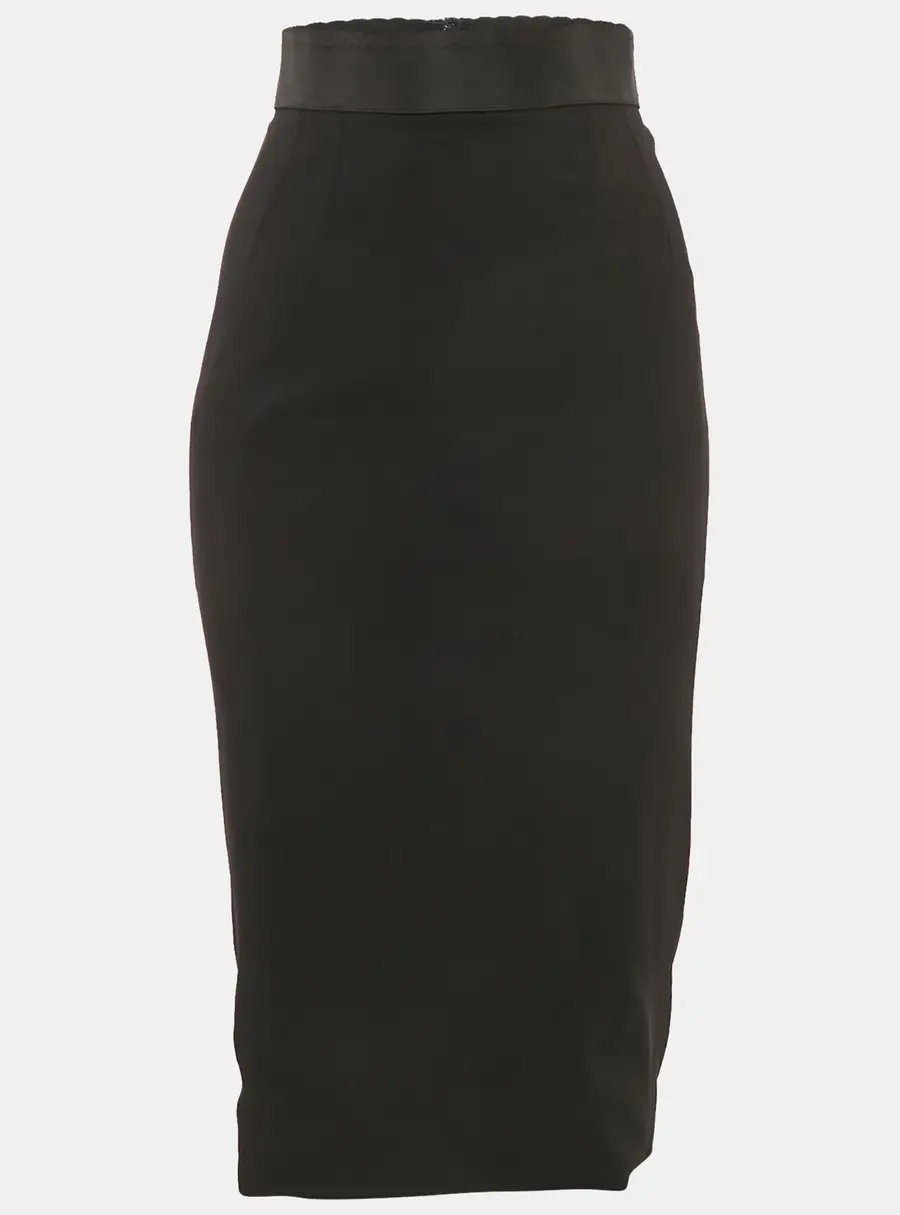 Dolce & Gabbana Black Crepe Pencil Skirt S