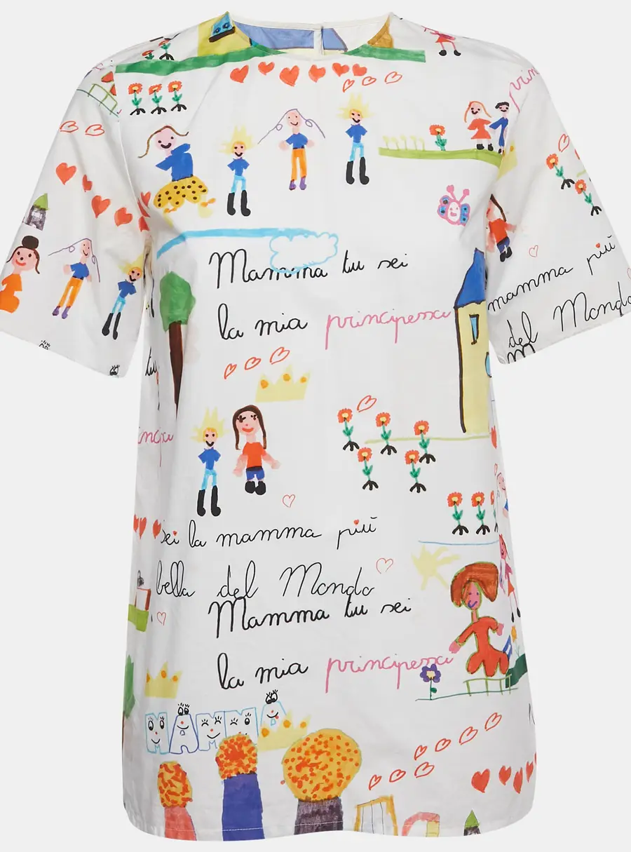 Dolce & Gabbana White Kid's Drawing Cotton Top S