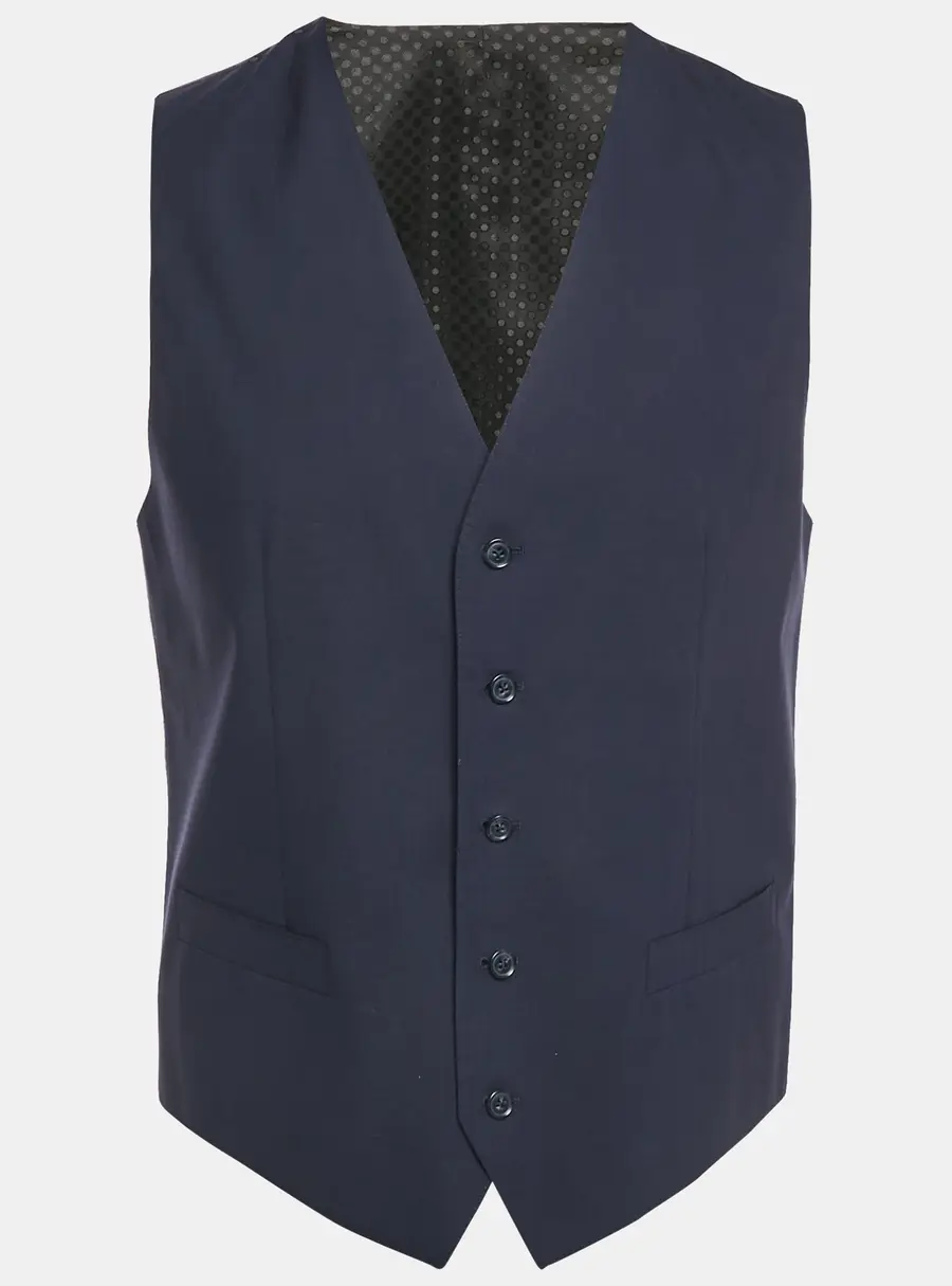 Dolce & Gabbana Navy Blue Wool Formal Vest L