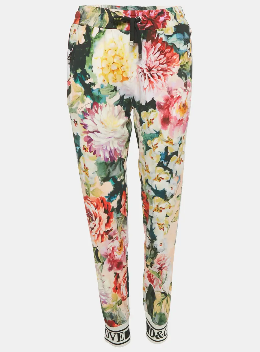 Dolce & Gabbana Multicolor Floral Print Crepe La Moda&eacute; Bellezza Pants S