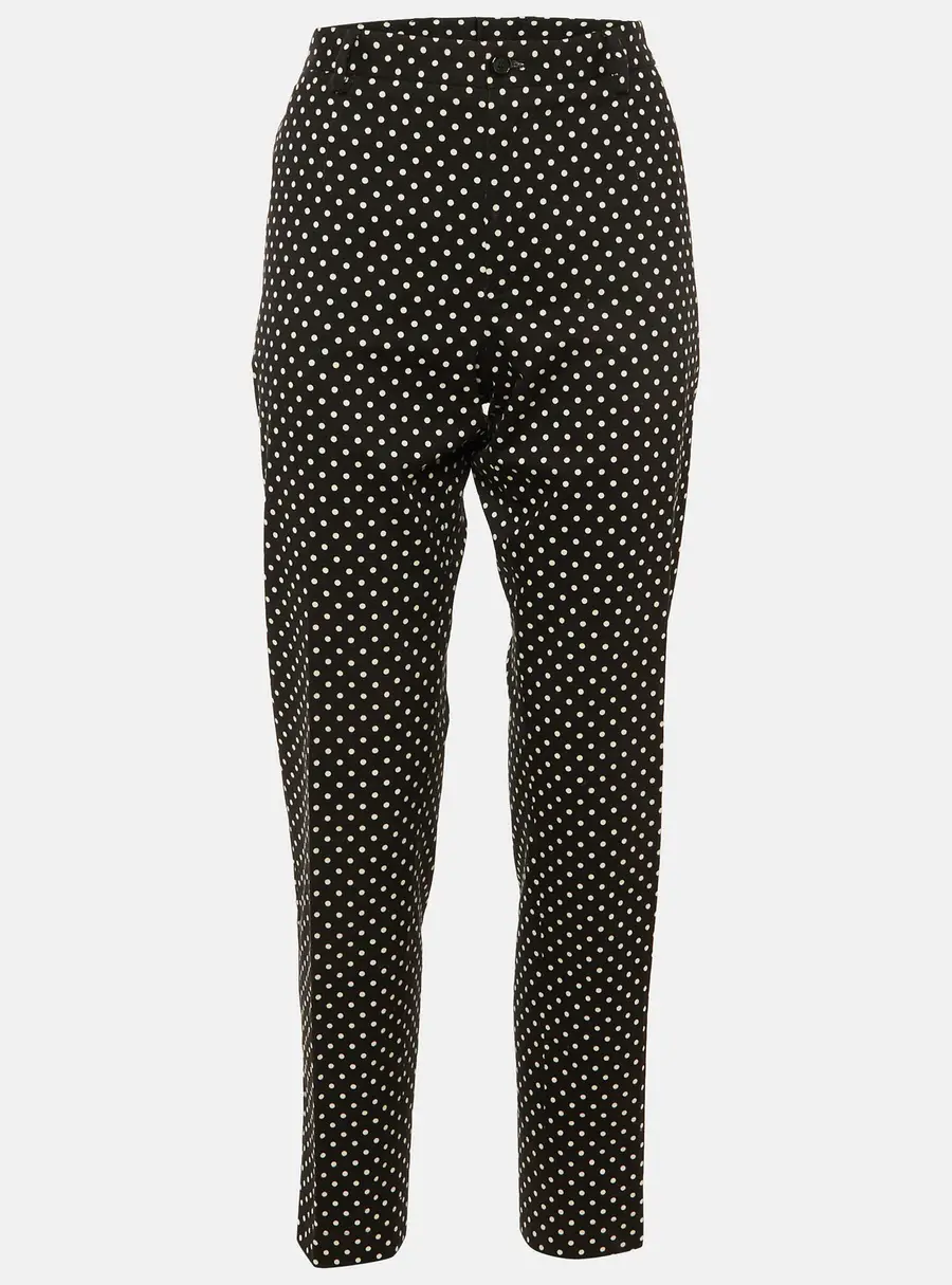 Dolce & Gabbana Black Polka Dot Cotton Trousers L