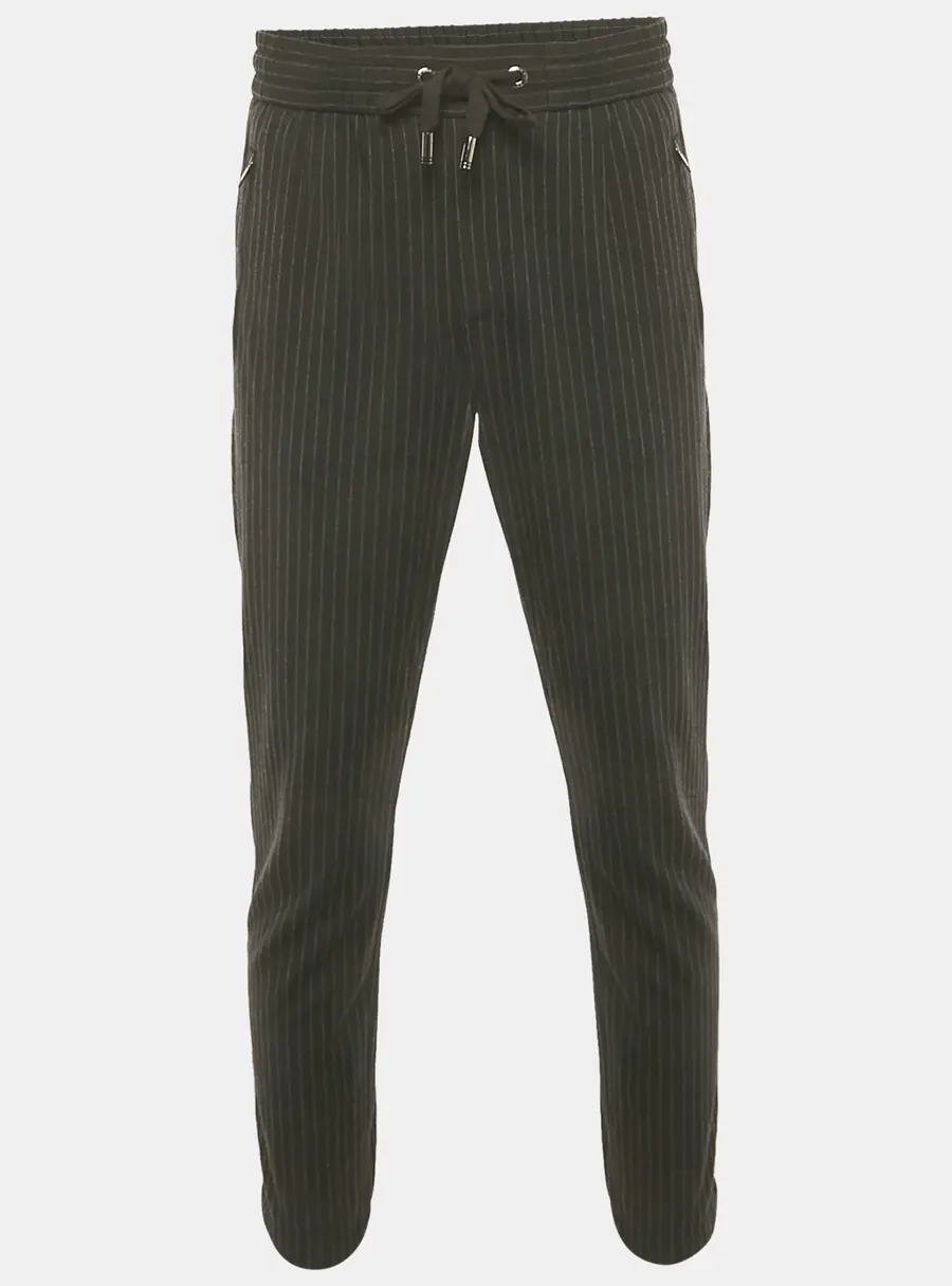 Dolce & Gabbana Black Pinstripe Jersey Jogger Pants L