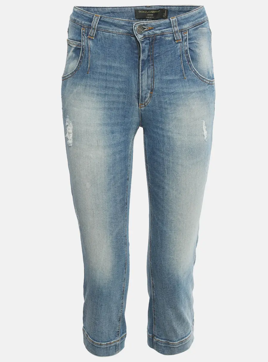 Dolce & Gabbana Blue Washed Denim Capri S/Waist 24"