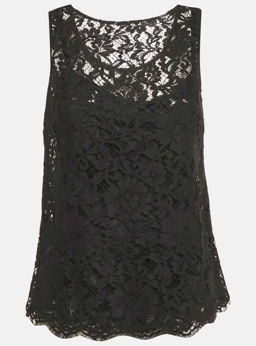 Dolce & Gabbana Black Lace Sleeveless Top S