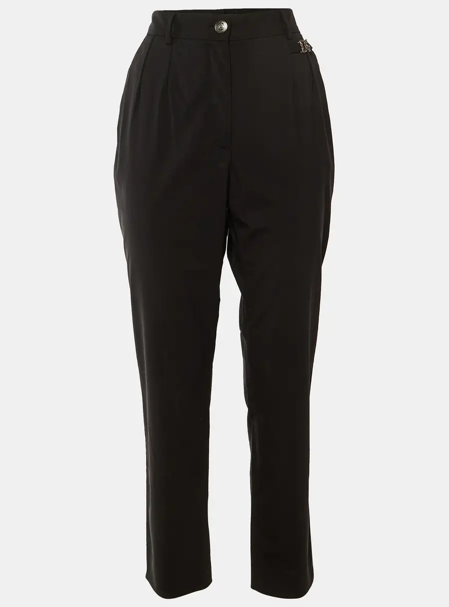 Dolce & Gabbana Black D&G Logo Plaque Wool Trousers M