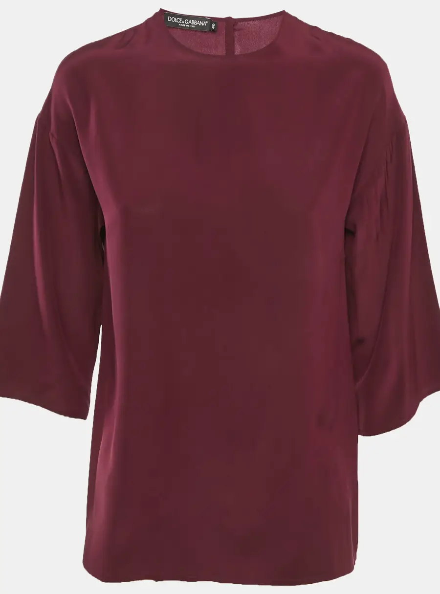 Dolce & Gabbana Burgundy Silk Blouse S