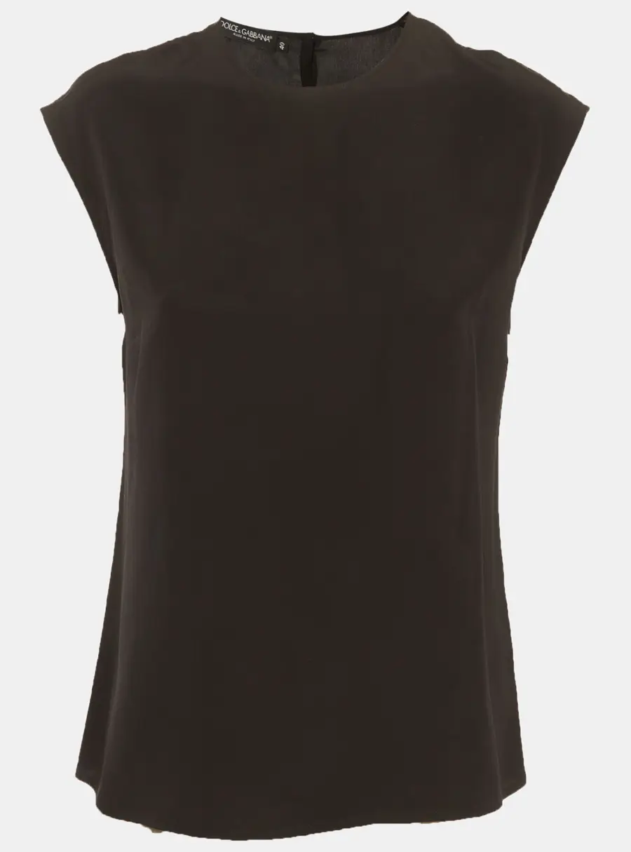 Dolce & Gabbana Black Silk Top S