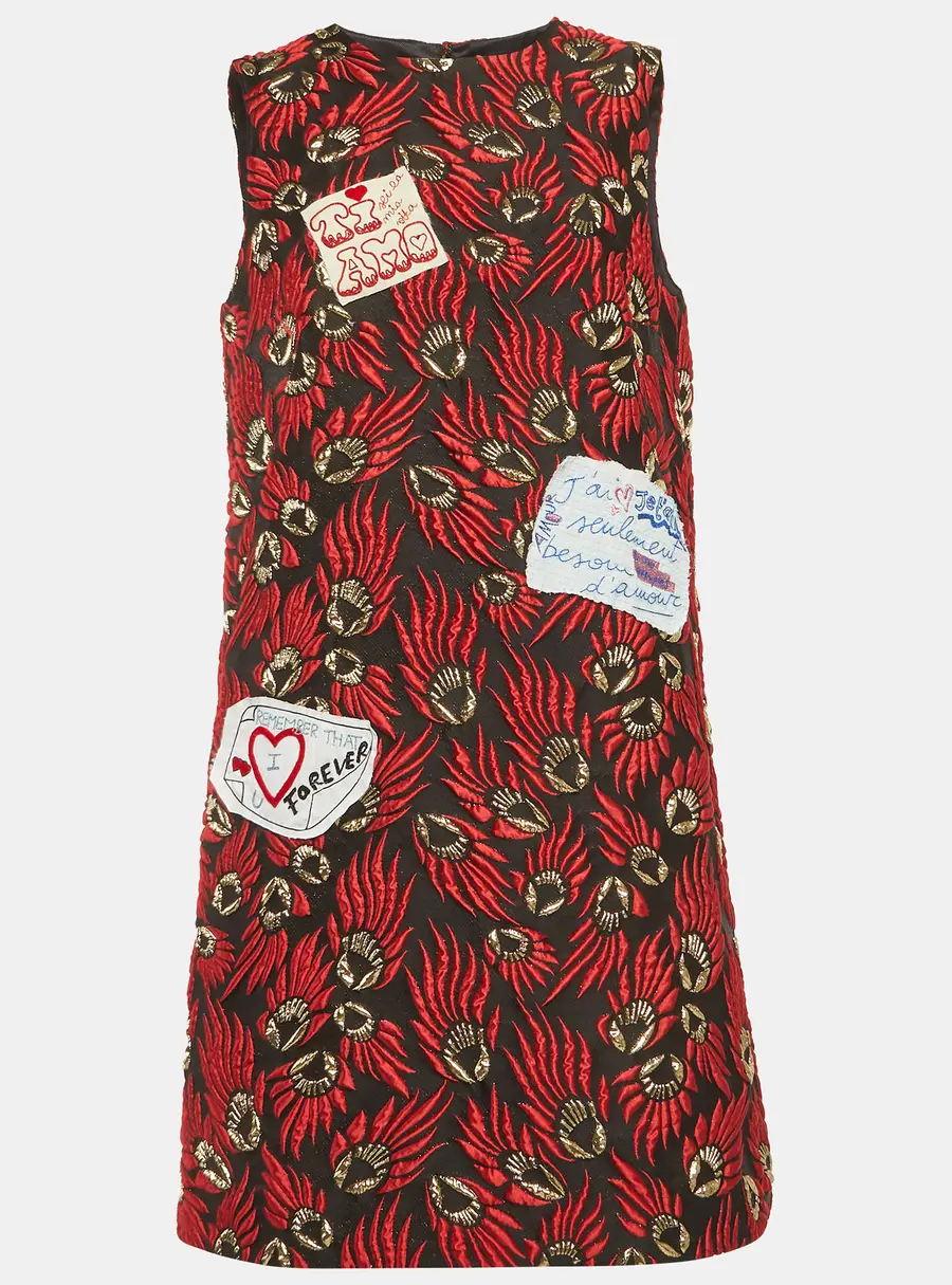 Dolce & Gabbana Black Jacquard Sleeveless Mini Dress L
