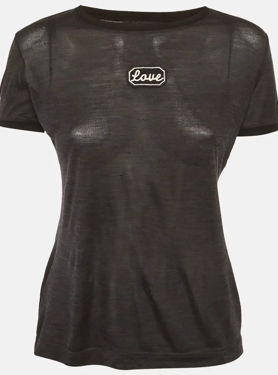 Dolce & Gabbana Grey Applique Jersey T-Shirt S