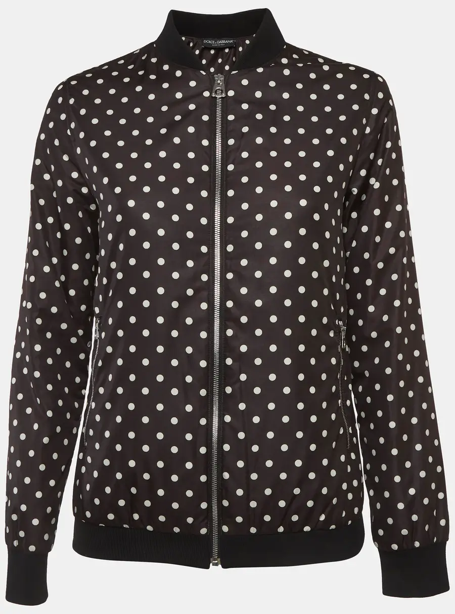 Dolce & Gabbana Polka Dots Print Synthetic Bomber Jacket XS