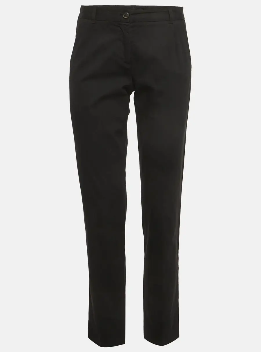 Dolce & Gabbana Black Gabardine Straight Fit Trousers S
