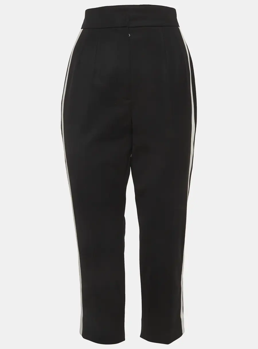 Dolce & Gabbana Black Twill Side Striped Trouser S