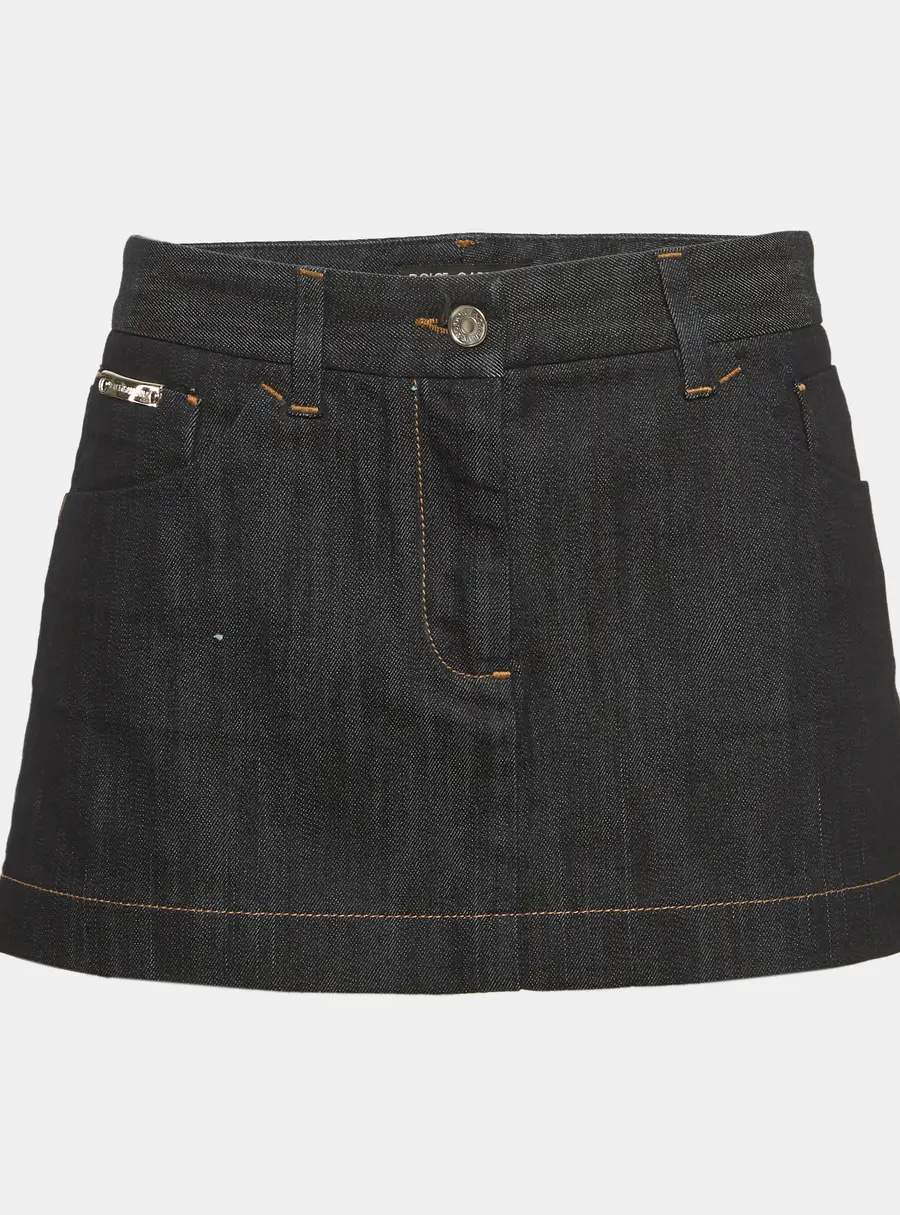 Dolce & Gabbana Indigo Denim Mini Skirt M/Waist 32"