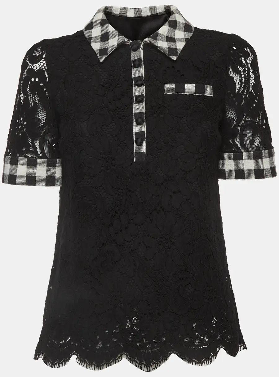 Dolce & Gabbana Black Lace T-Shirt S