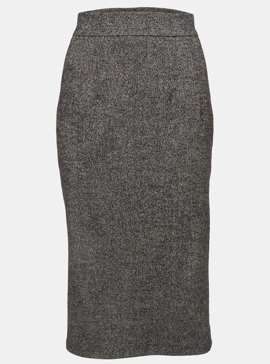 Dolce & Gabbana Grey Wool Pencil Skirt S