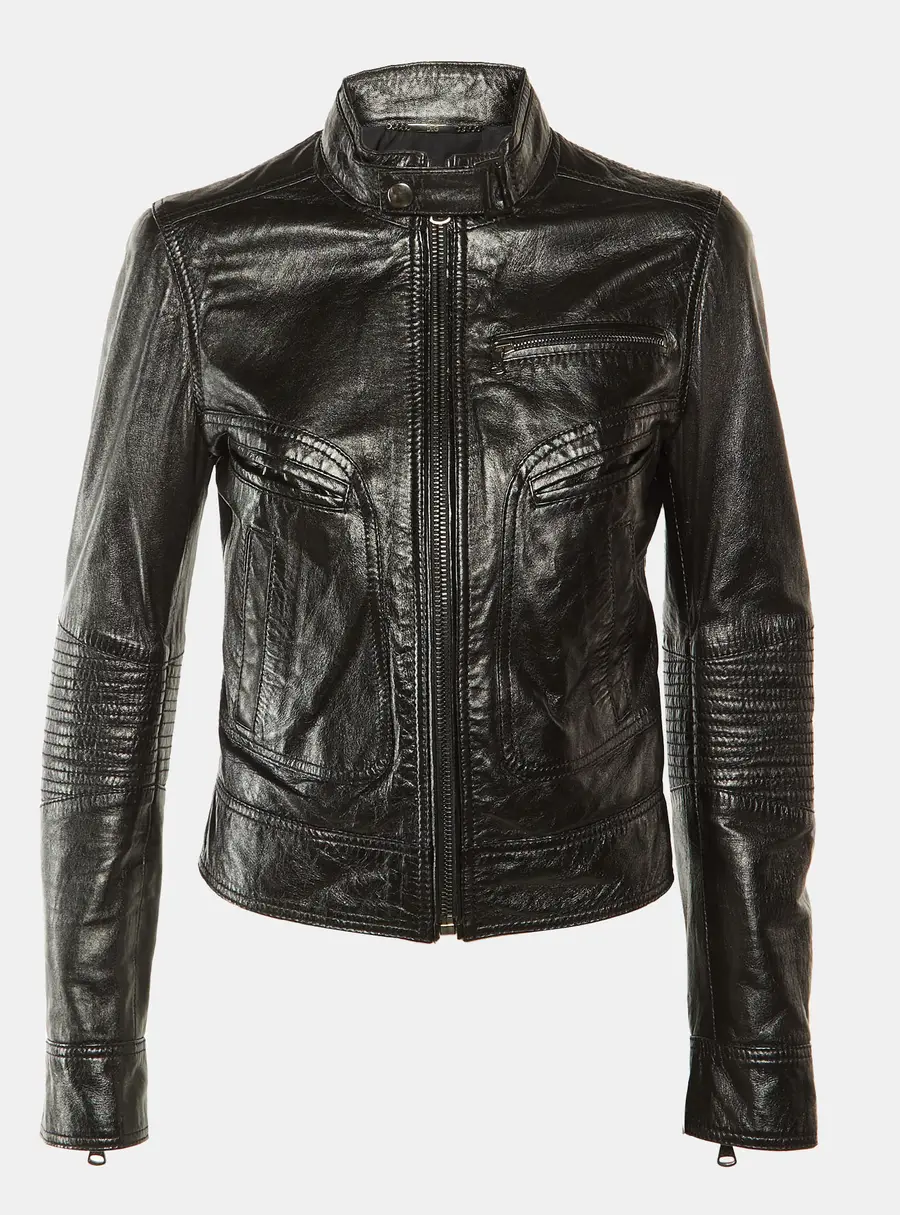 Dolce & Gabbana Black Leather Biker Jacket M