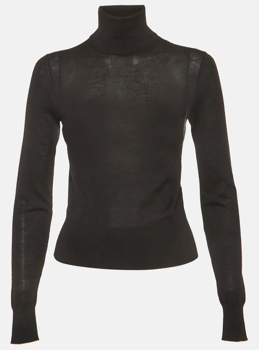 Dolce & Gabbana Black Cashmere Knit Turtle Neck Sweater XS