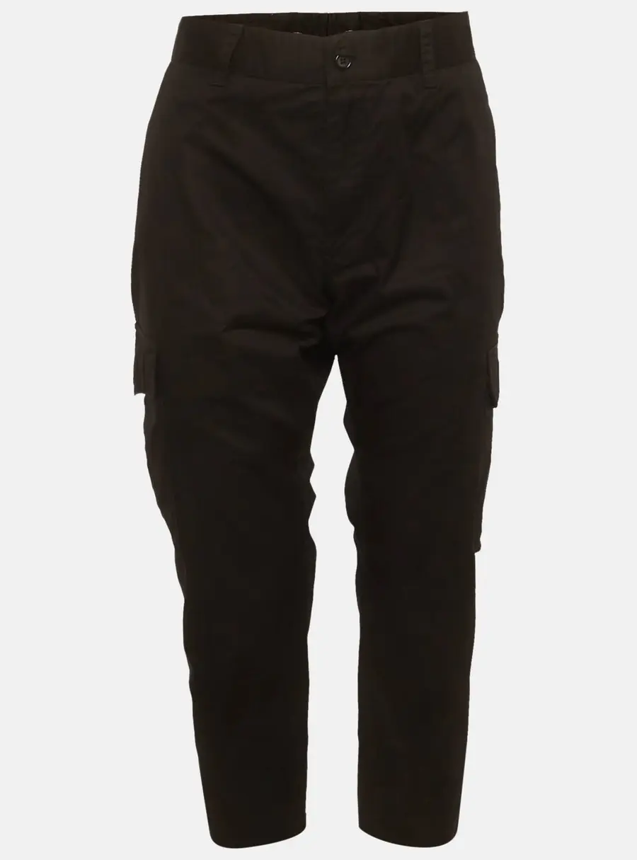 Dolce & Gabbana Black Gabardine Cargo Pants XL