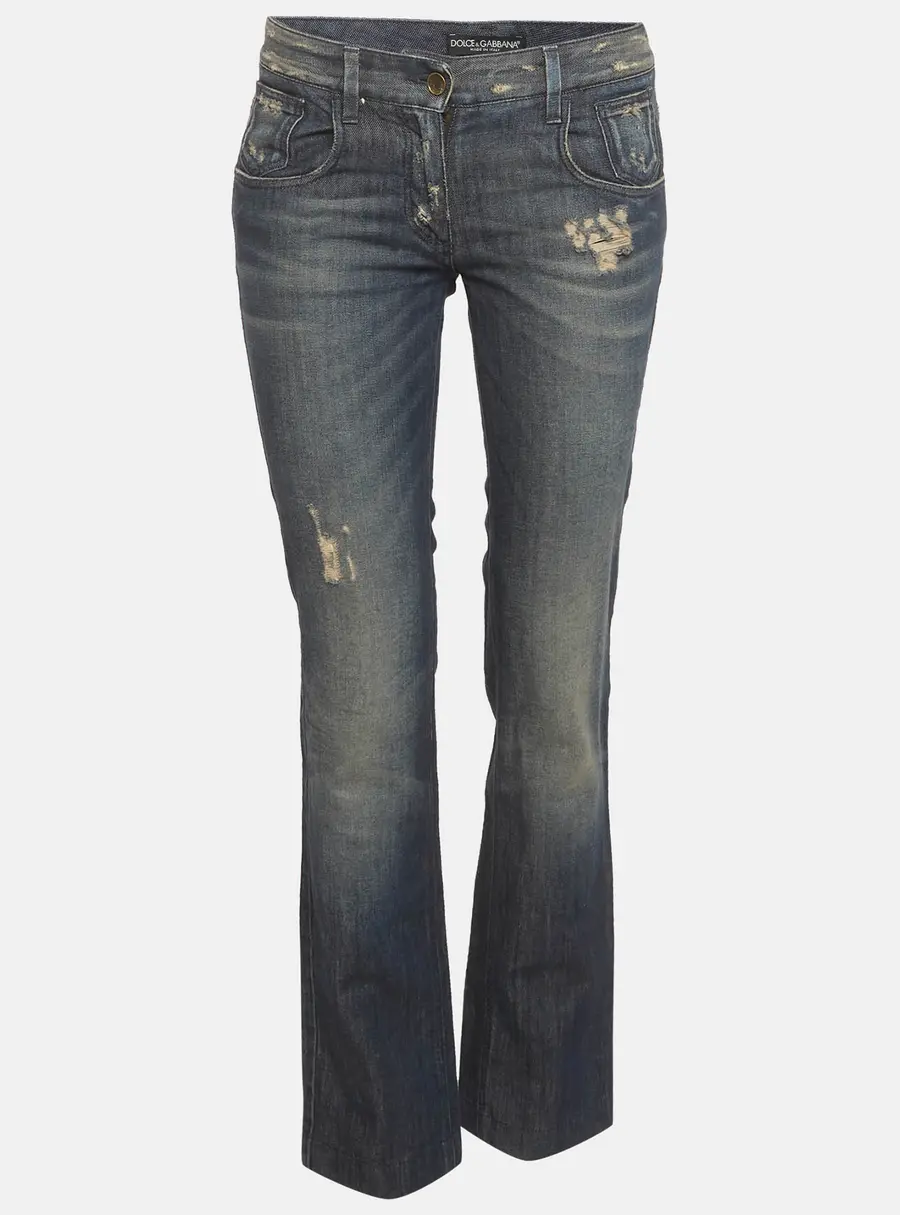 Dolce & Gabbana Blue Denim Distressed Jeans S/Waist 28"