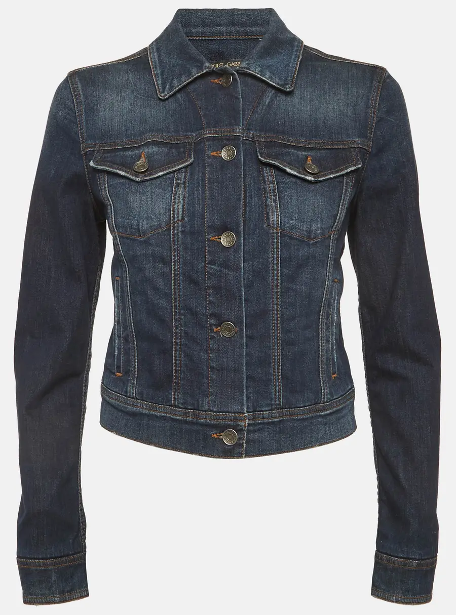 Dolce & Gabbana Blue Faded Denim Jacket M