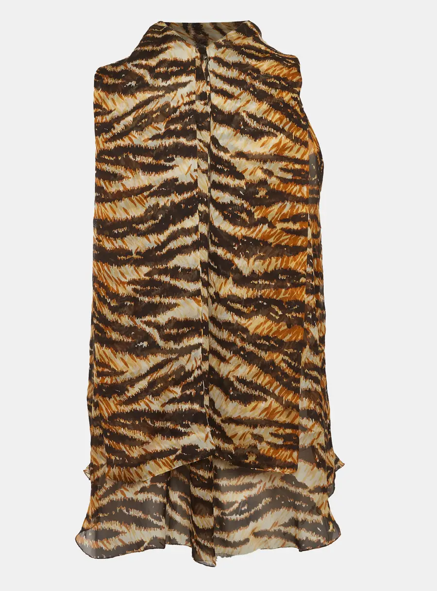 Dolce & Gabbana Multicolour Tiger Print Silk Blouse S