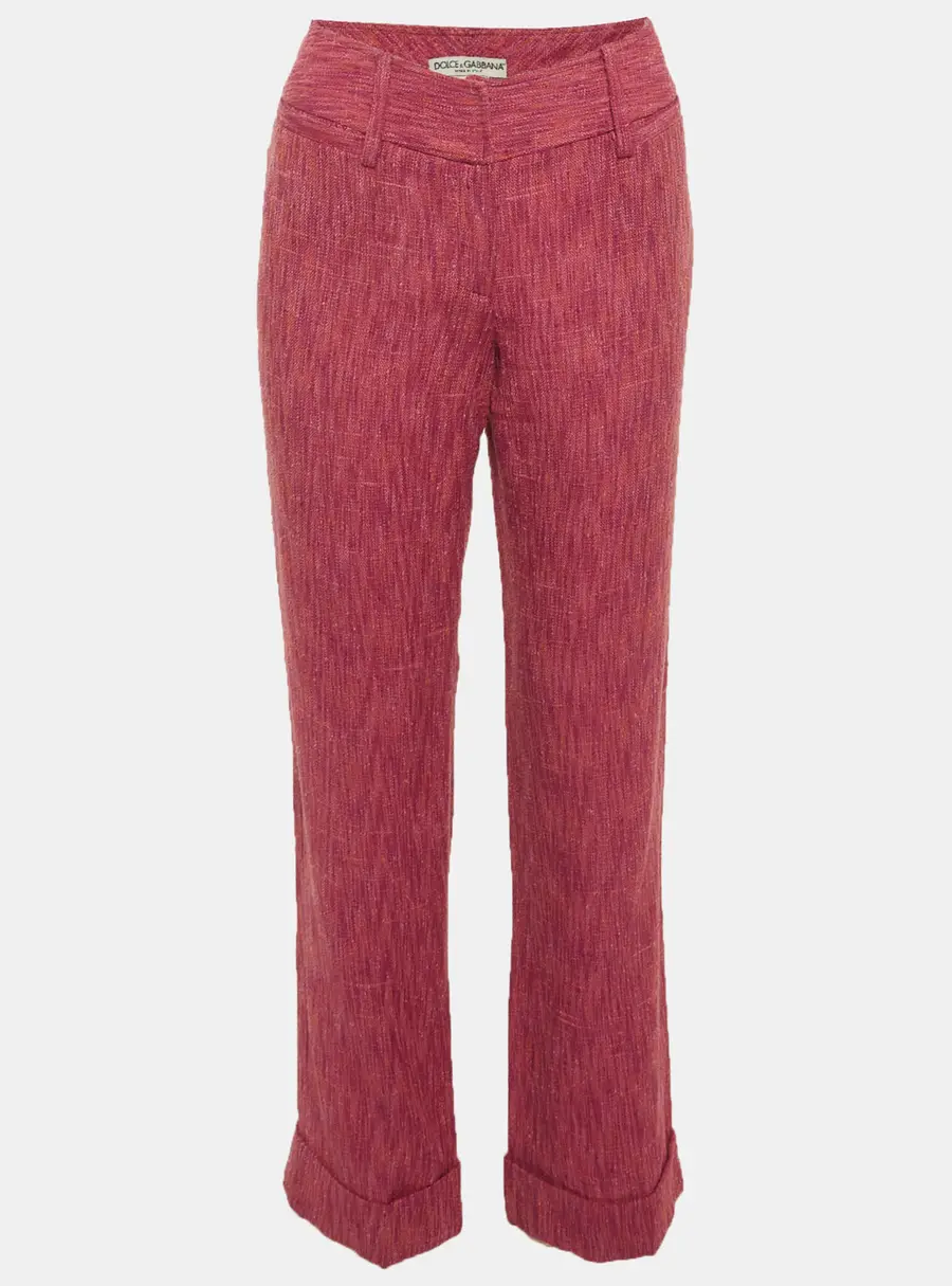 Dolce & Gabbana Pink Tweed Trousers S