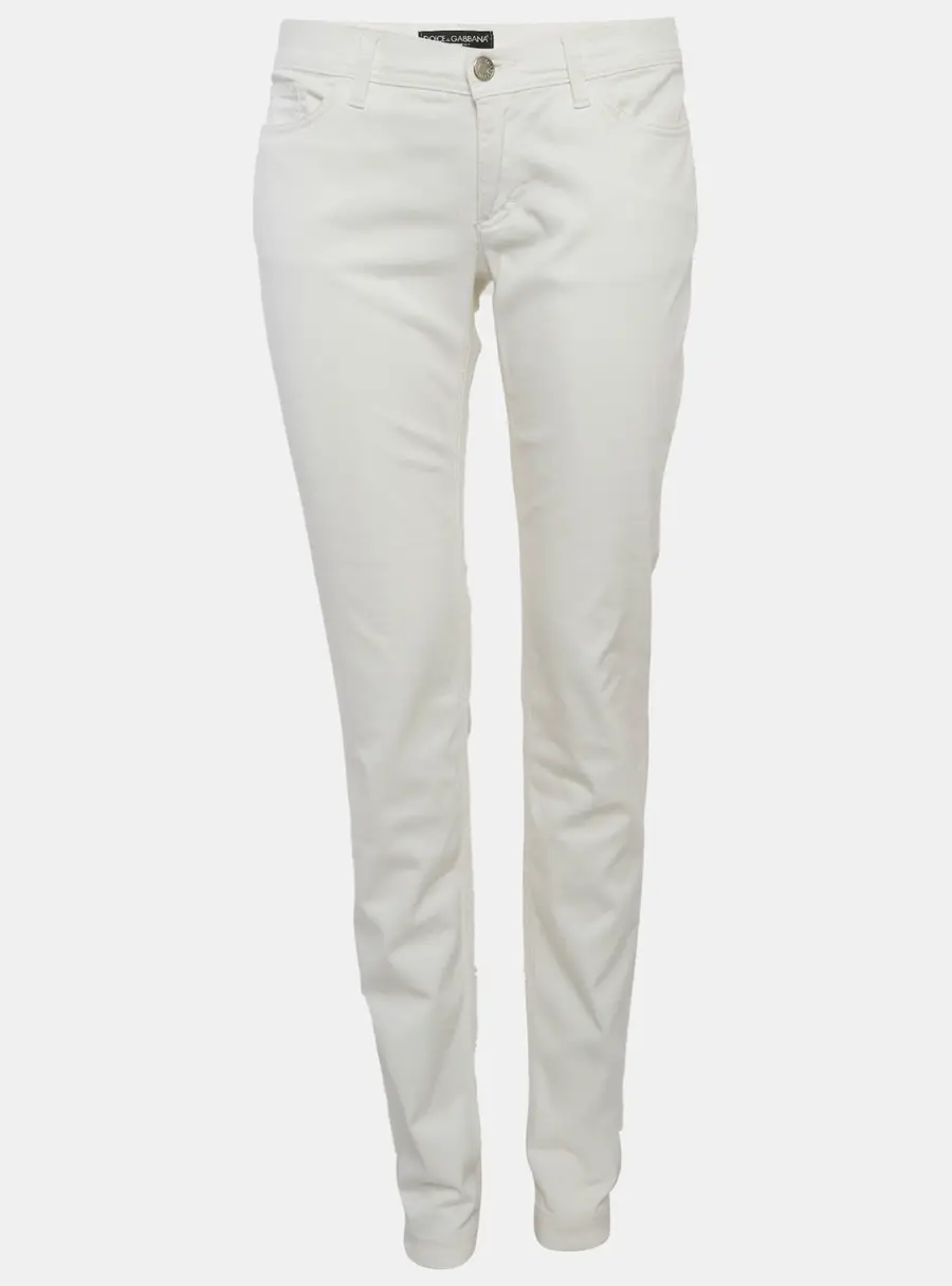 Dolce & Gabbana White Denim Skinny Fit Jeans M/Waist 34"