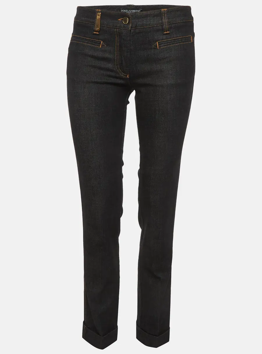 Dolce & Gabbana Black Denim Cropped Jeans S/Waist 28"