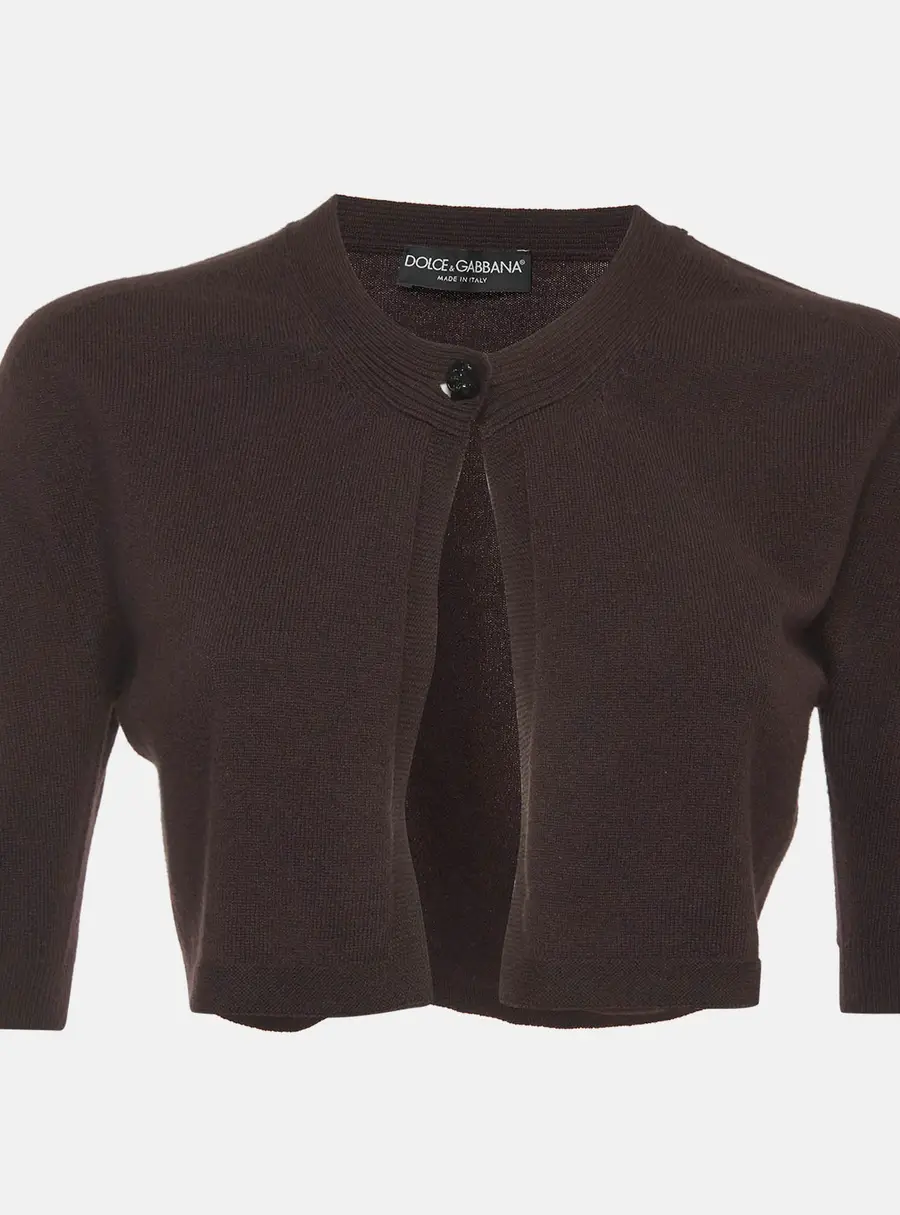 Dolce & Gabbana Brown Cashmere Bolero Cardigan M