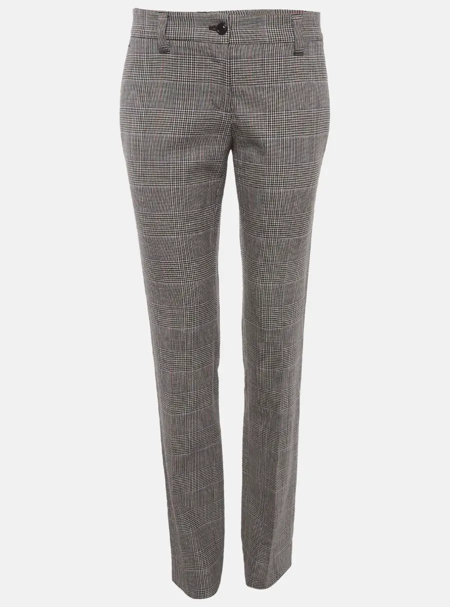 Dolce & Gabbana Houndstooth Wool Blend Straight Fit Trouser S