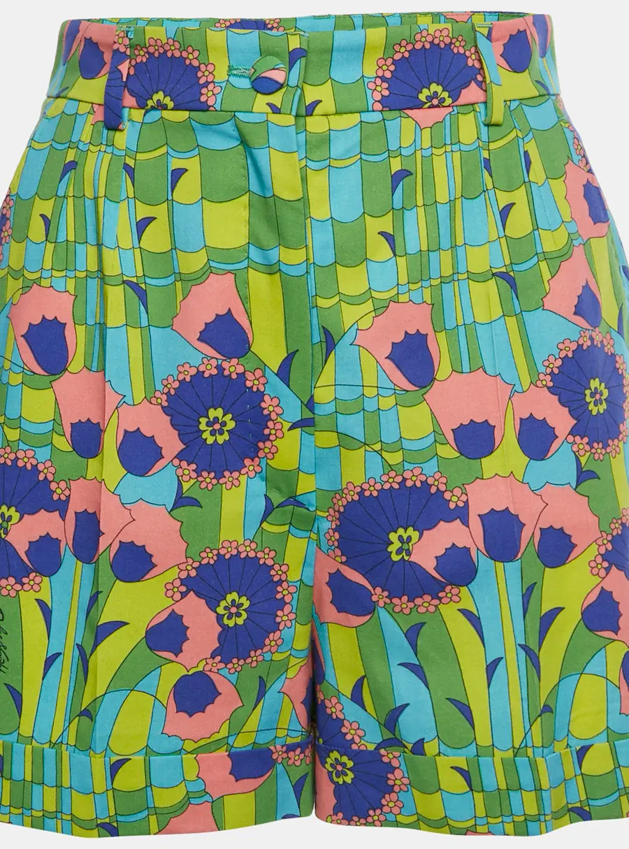 Dolce & Gabbana Multicolour Floral Print Poplin Shorts S